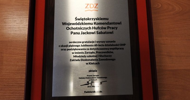 PODZIĘKOWANIA ZA WSPÓŁPRACĘ I OBECNOŚĆ W DNIU JUBILEUSZU OHP