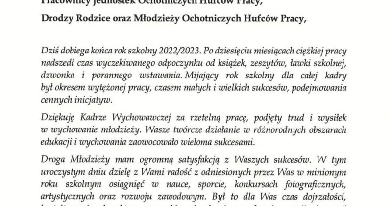 List Komendanta Głównego OHP